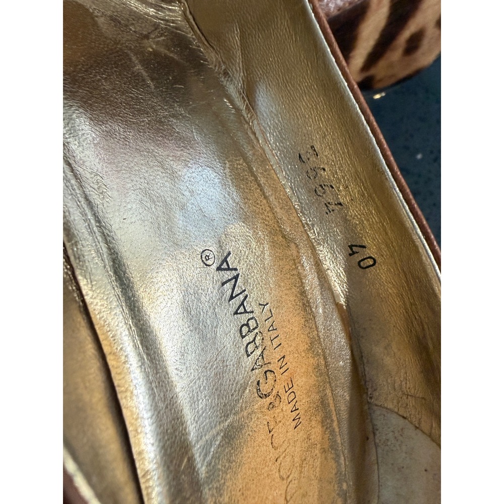 Dolce & Gabbana Leopard Pony Hair Studded Pointed Toe Pumps Brown Leather 40 - Picture 11 of 12